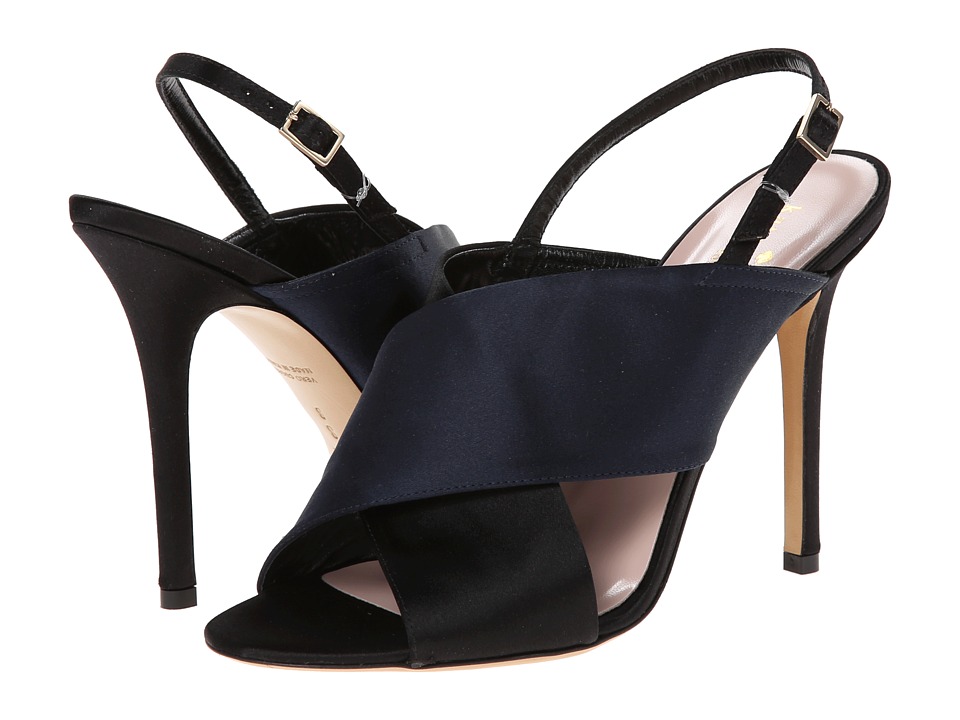 Kate Spade New York Faloma (Navy Satin/Black Satin) High Heels