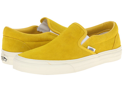 yellow suede slip on vans