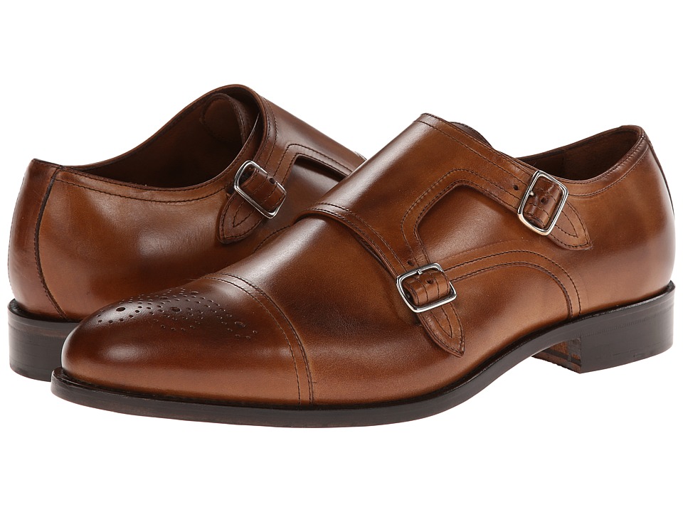 Massimo Matteo - Double Monk Cap Toe (New Tan/Burnish Toe) Men