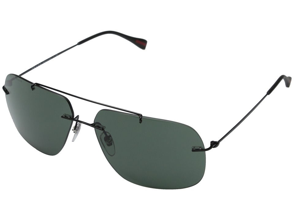 Prada Linea Rossa - 0PS 55PS (Black/Grey Green) Fashion Sunglasses