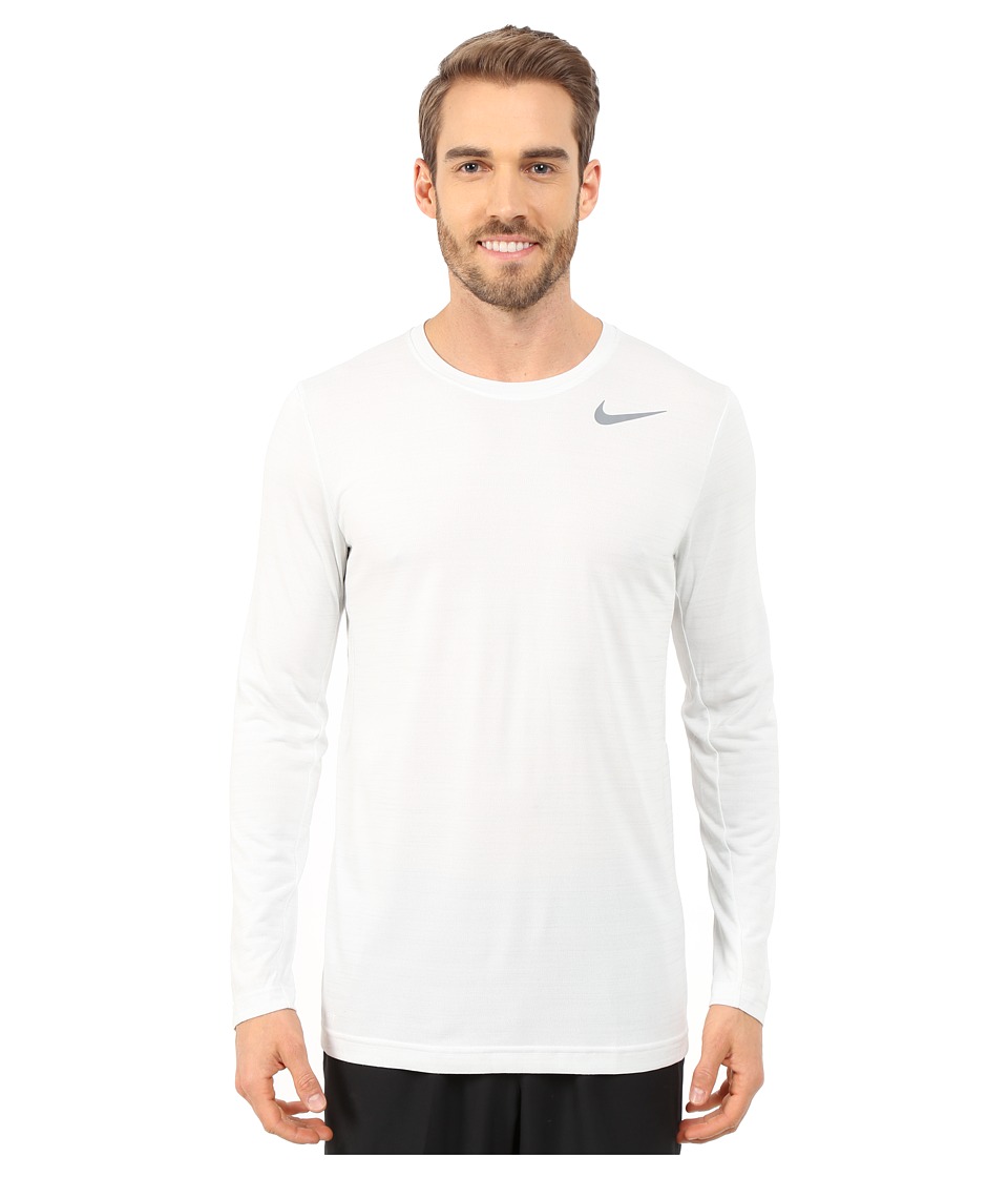 Nike - Dri-FIT Touch L/S (White/Pure Platinum/Heather/Cool Grey) Men