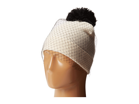 Betsey Johnson - Veil Beanie Hat (Cream) Beanies