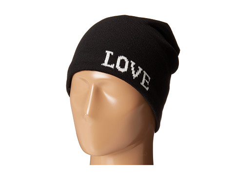 Plush - Fleece-Lined Love/Hate Beanie (Black) Beanies