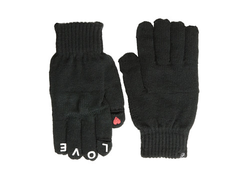 Plush - Fleece-Lined Love Smartphone Gloves (Black) Dress Gloves