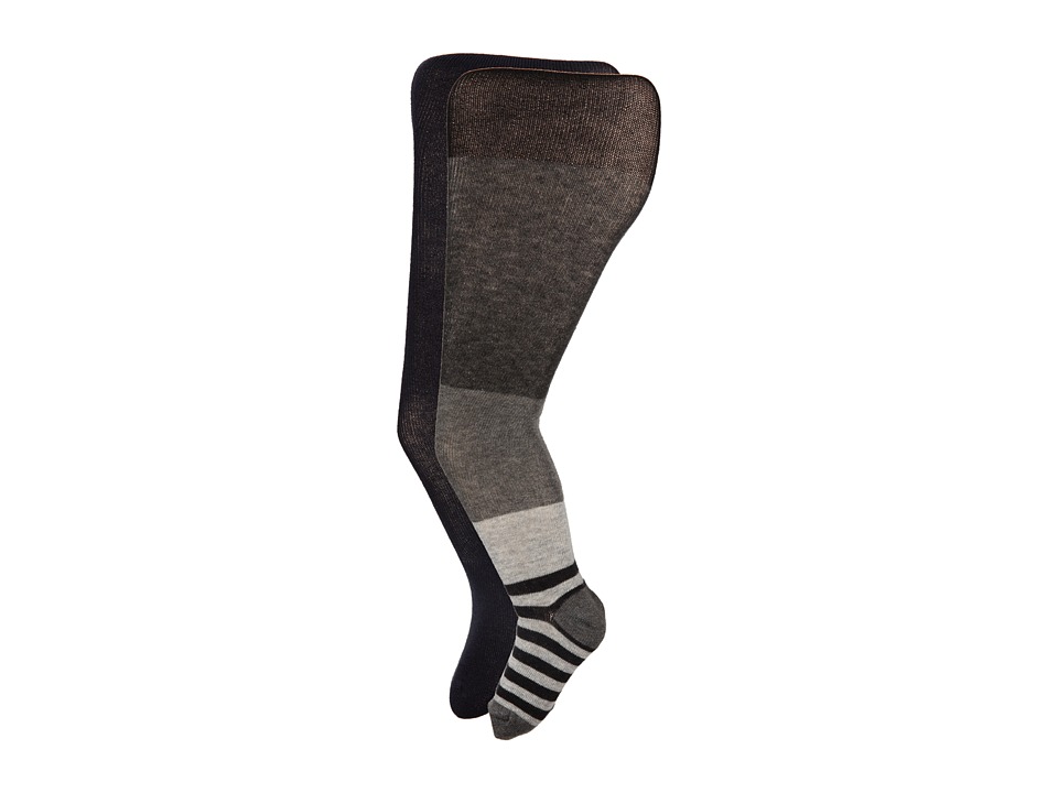 Jefferies Socks - Wide Stripe/Solid Tights Pack (Toddler/Little Kid/Big Kid) (Asst A (1) Grey Heather 1563 (1) Black 1500) Hose