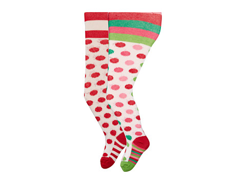 Jefferies Socks - Dot Tights 2 Pack (Infant/Toddler/Youth) (Asst A (1) Red/White) Hose