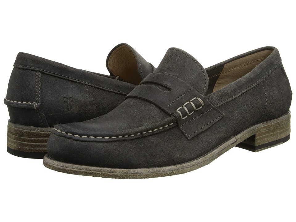 Frye Greg Leather Penny (Grey Brown Waxed Suede) Men