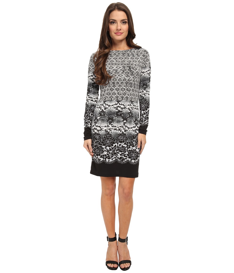 MICHAEL Michael Kors Petite Long Sleeve Alderton Boatneck Dress (Cream) Women