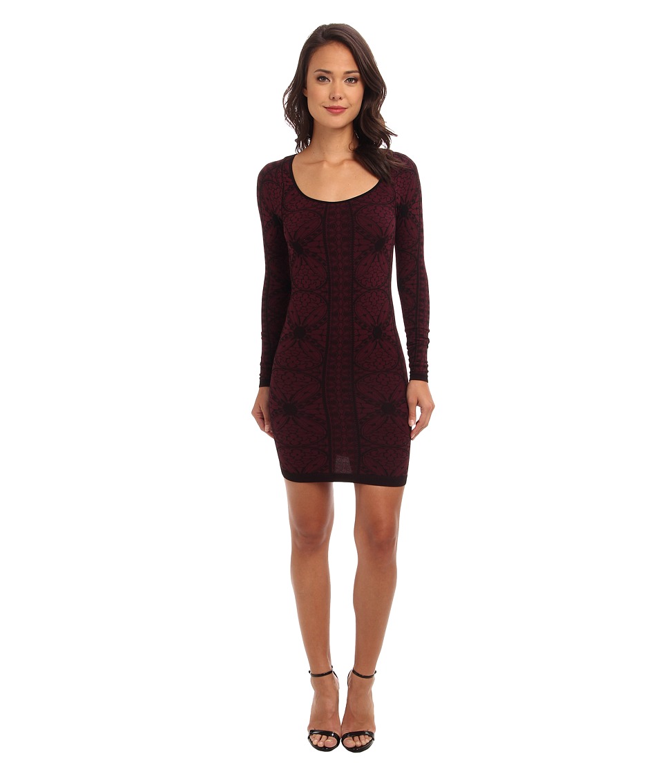 Free People Jacquard Seamless Bodycon Slip (Very Berry Combo) Women