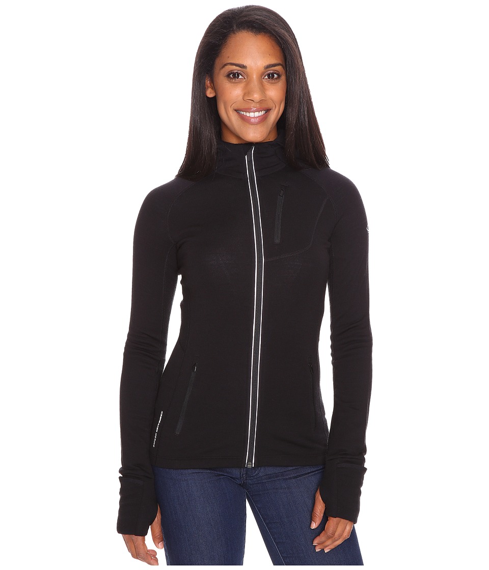 EAN 9420046821192 product image for Icebreaker - Quantum Long Sleeve Zip Hood (Black) Women's Long Sleeve Pullover | upcitemdb.com