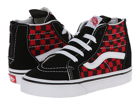red and black checkered high top vans