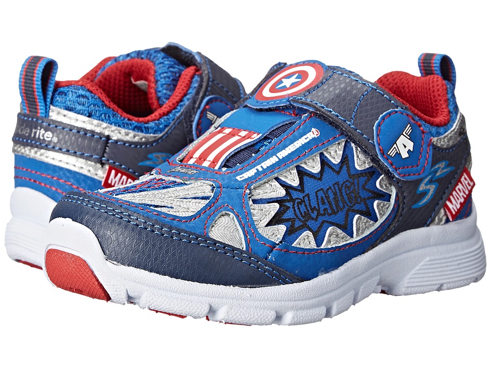 Stride Rite - Marvel Avengers - Captain America (Toddler) (Navy) Boys Shoes