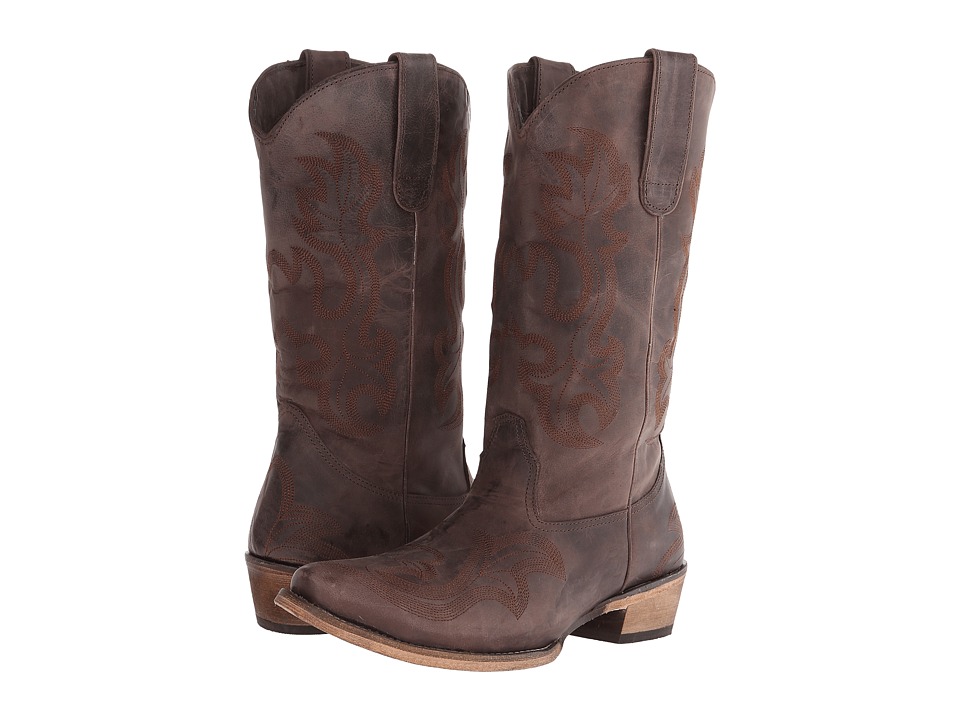 Roper - Brush Off Tonal Stitch Snip Toe Boot (Brown) Cowboy Boots