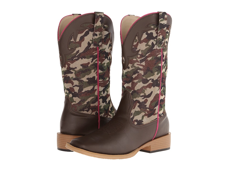 Roper - Shimmering Camo Square Toe Boot (Brown) Cowboy Boots