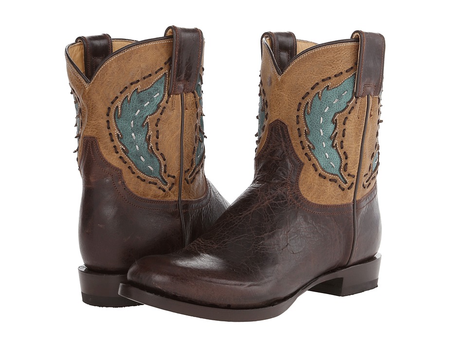 Stetson - Cutout Round Toe Ankle Boot (Brown) Cowboy Boots