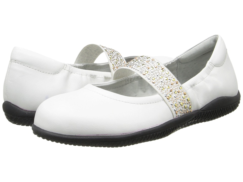 SoftWalk High Point (White Soft Dull Leather w/ Studded Elastic) Women