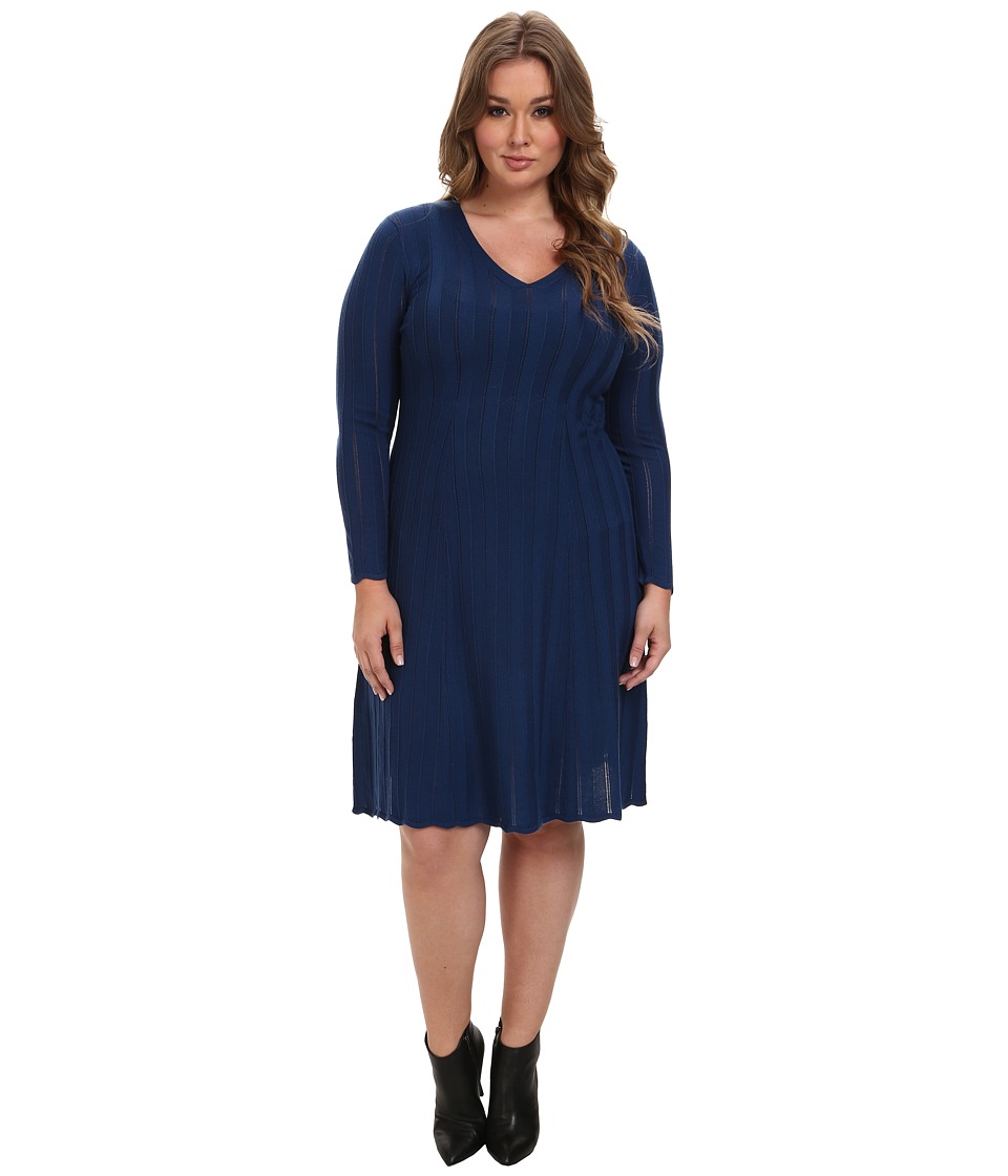 Pendleton Plus Size Black Magic Merino Wool Dress (Blue) Women