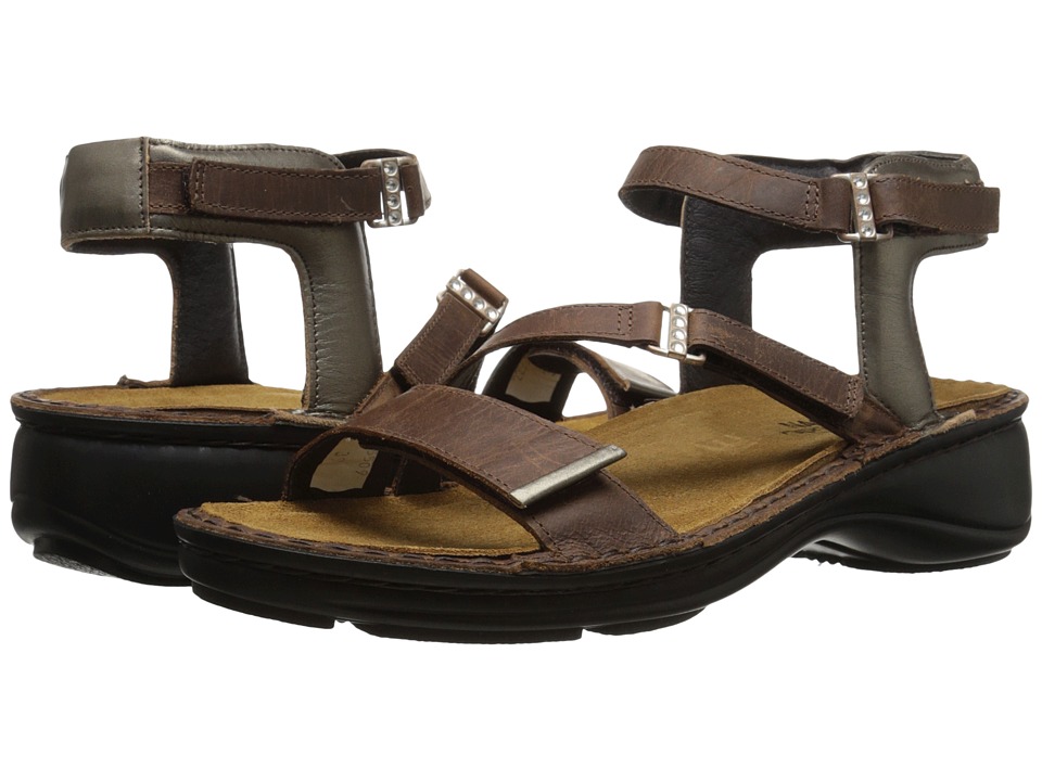 Naot Footwear Daisy (Saddle Brown Leather/Pewter Leather) Women