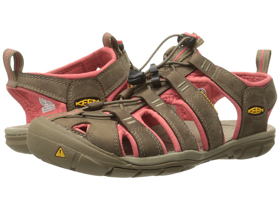 Keen Clearwater CNX Leather (Shitake/Rose) Women