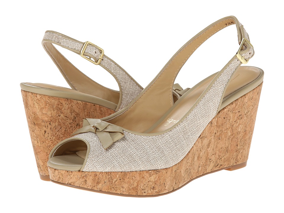 Trotters Allie (Natural/Dark Natural Linen/Soft Nappa Leather) Women