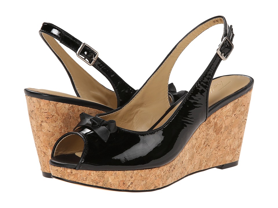 Trotters Allie (Black Soft Patent Leather/Soft Nappa Leather) Women