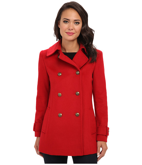 LAUREN by Ralph Lauren Pea Coat (Heritage Red) Women's Coat