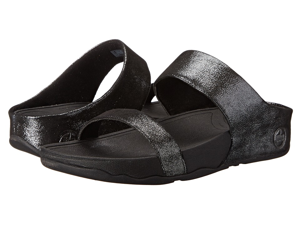 FitFlop Lulu Shimmersuede Slide (Black) Women