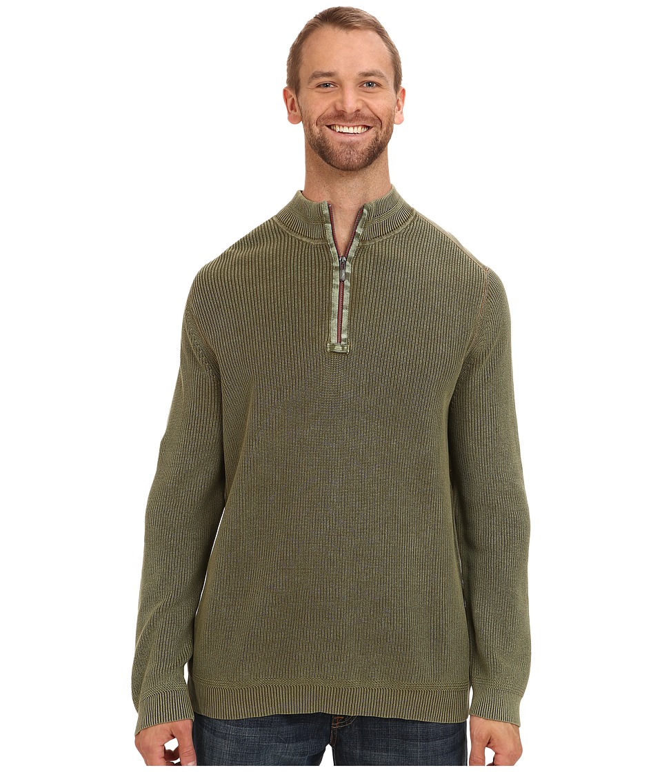 Tommy Bahama Big & Tall - Big Tall East River Half Zip Sweater (Oakmoss) Men