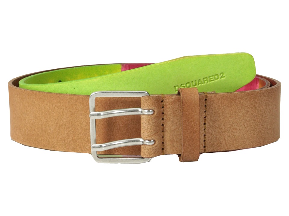 DSQUARED2 - Saturated Color Belt (Green/Fuchsia) Men