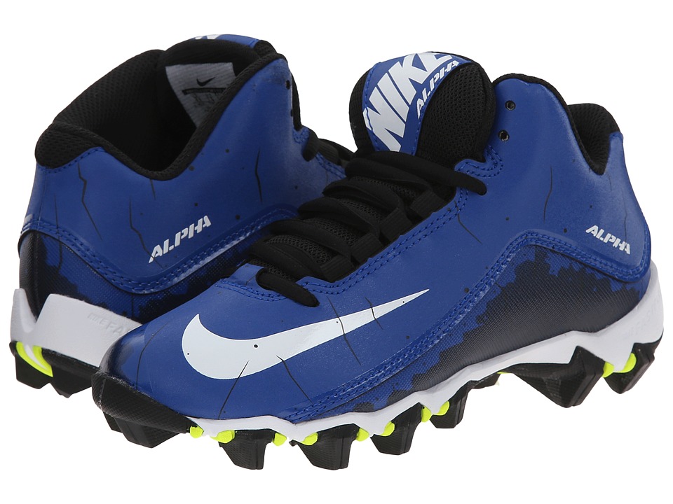 Nike Kids Alpha Shark 2 3/4 BG Football (Toddler/Little Kid/Big Kid) (Sport Royal/Black/White) Boys Shoes
