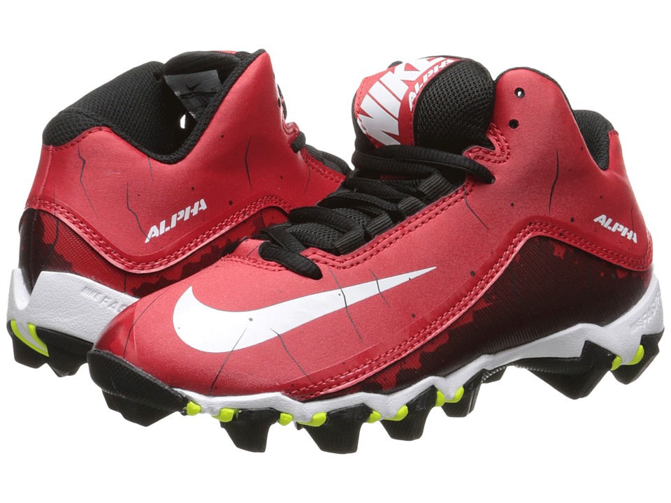 Nike Kids Alpha Shark 2 3/4 BG Football (Toddler/Little Kid/Big Kid) (University Red/Black/White) Boys Shoes