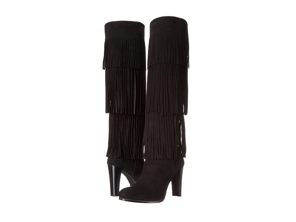 Stuart Weitzman - Fringie (Black Suede) Women