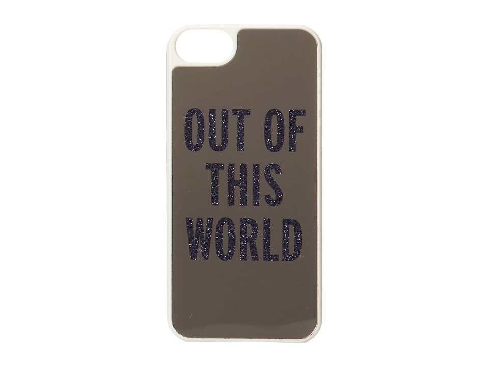 Kate Spade New York - Out Of This World Resin Phone Case for iPhone 5 and 5s (Silver Mirror/French Navy Glitter) Cell Phone Case