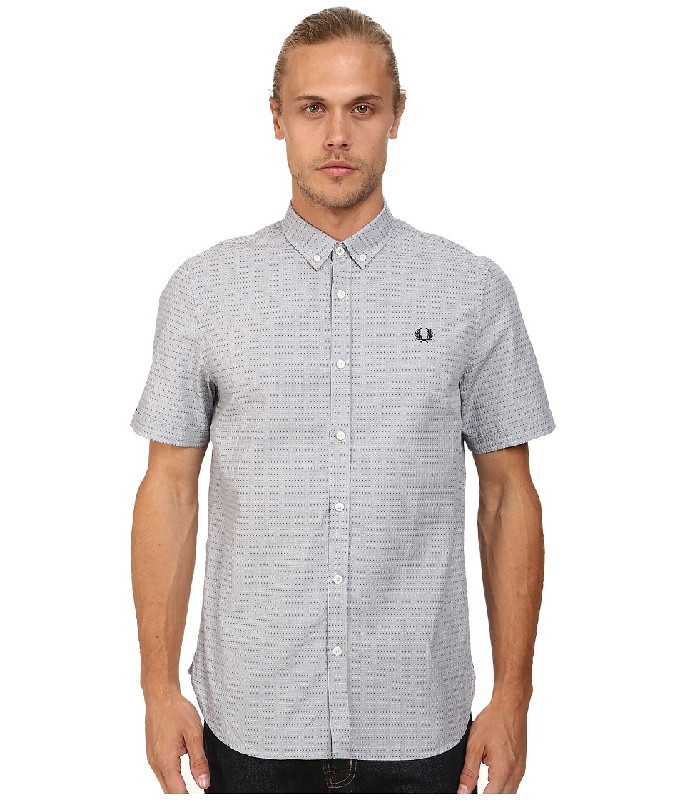 EAN 5034604140140 product image for Fred Perry - Polka Dot Shirt (Industrial Grey) Men's Short Sleeve Button Up | upcitemdb.com