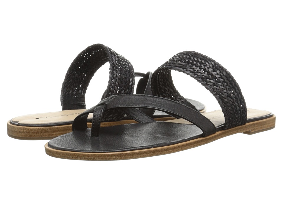 Via Spiga - Tamina (Black/Black Safari Calf/Woven Straps) Women