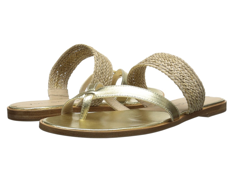 Via Spiga - Tamina (Gold/Natural Metallic Nappa/Woven Strap) Women