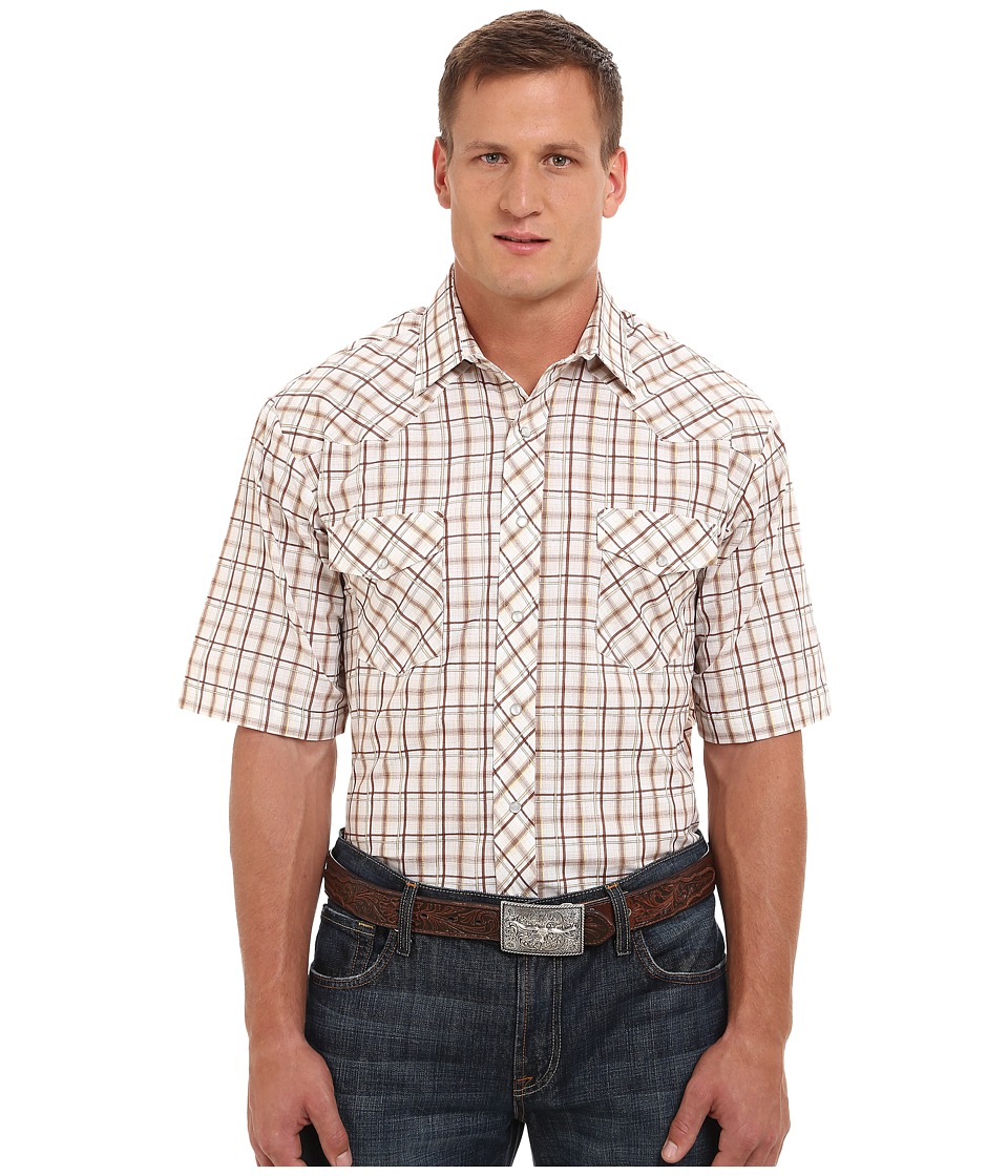 Roper 9737 Brown Tan Grid w/ Lurex (Brown) Men