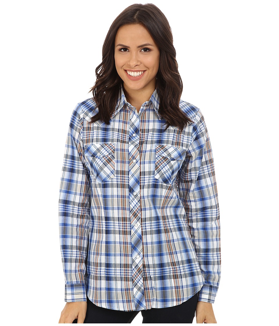 Roper - 9739 Royal w/ Orange Plaid Lurex (Blue) Women's Clothing