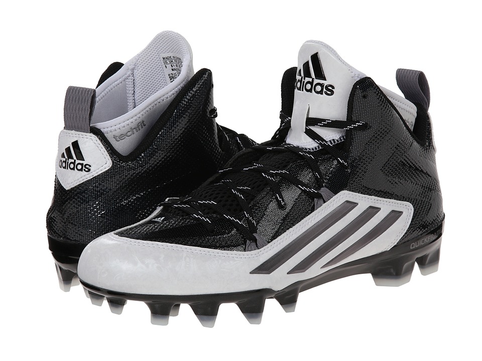 adidas - Crazyquick 2.0 Mid (Black\/Titanium\/White) Men's Cleated Shoes