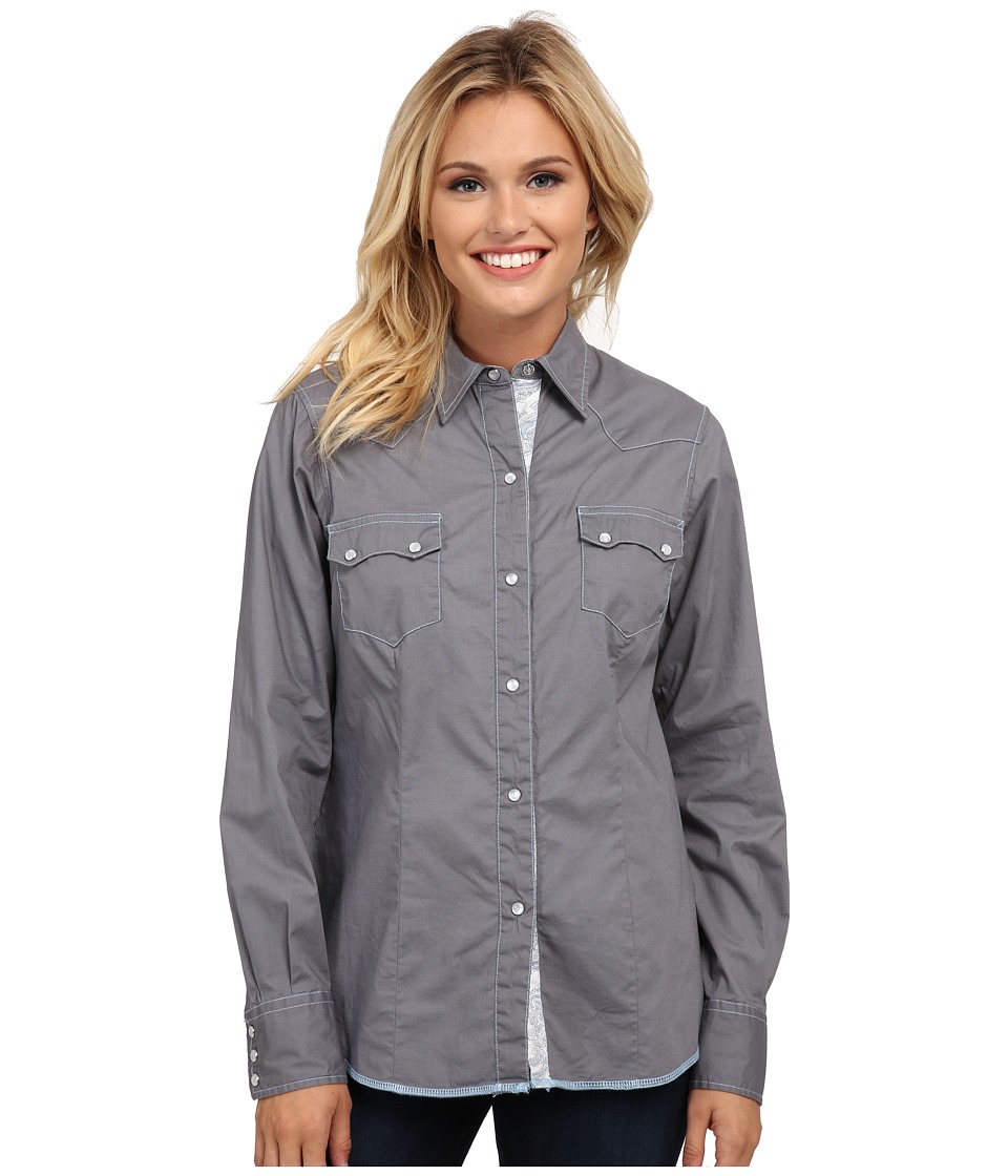 Roper - 9810C1 Solid Gray Poplin (Grey) Women's Clothing