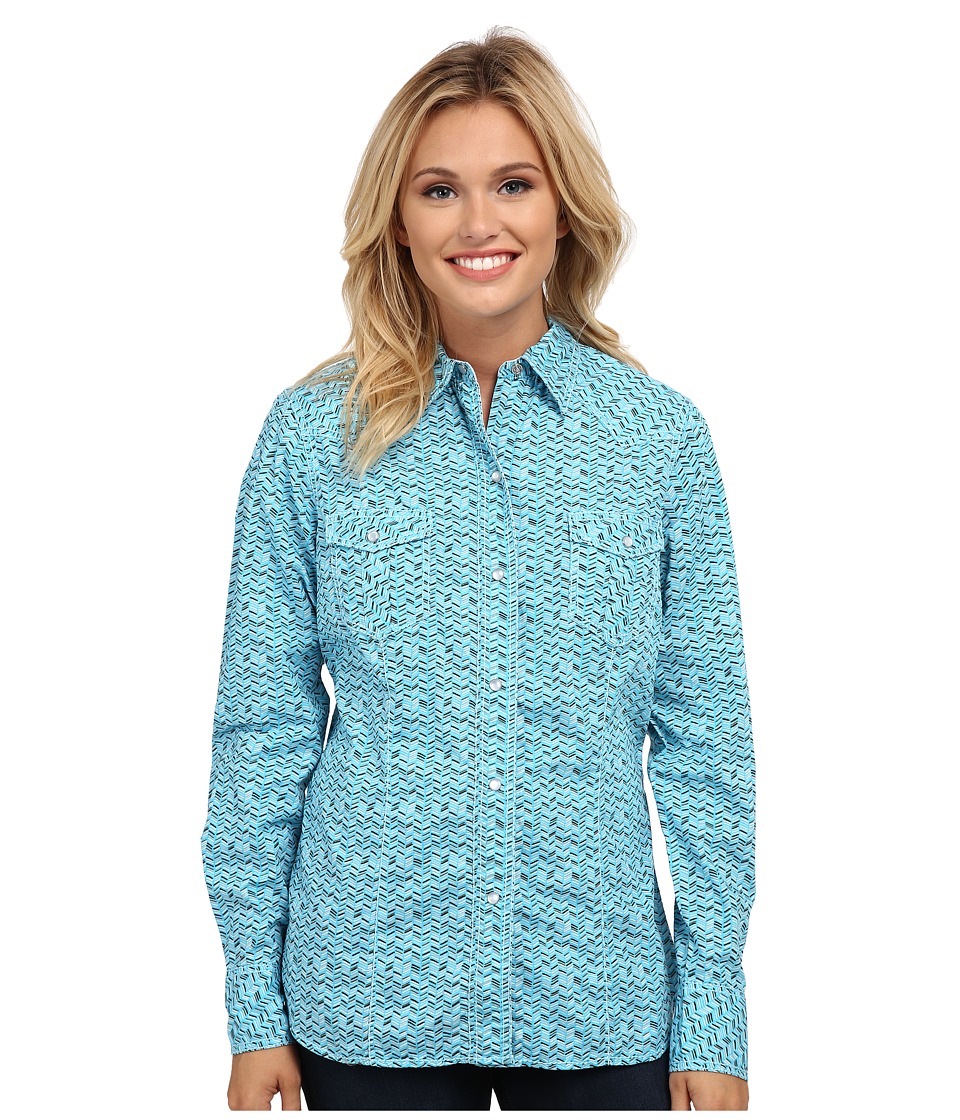 Roper - 9529 Desert Stripe Print (Blue) Women's Clothing