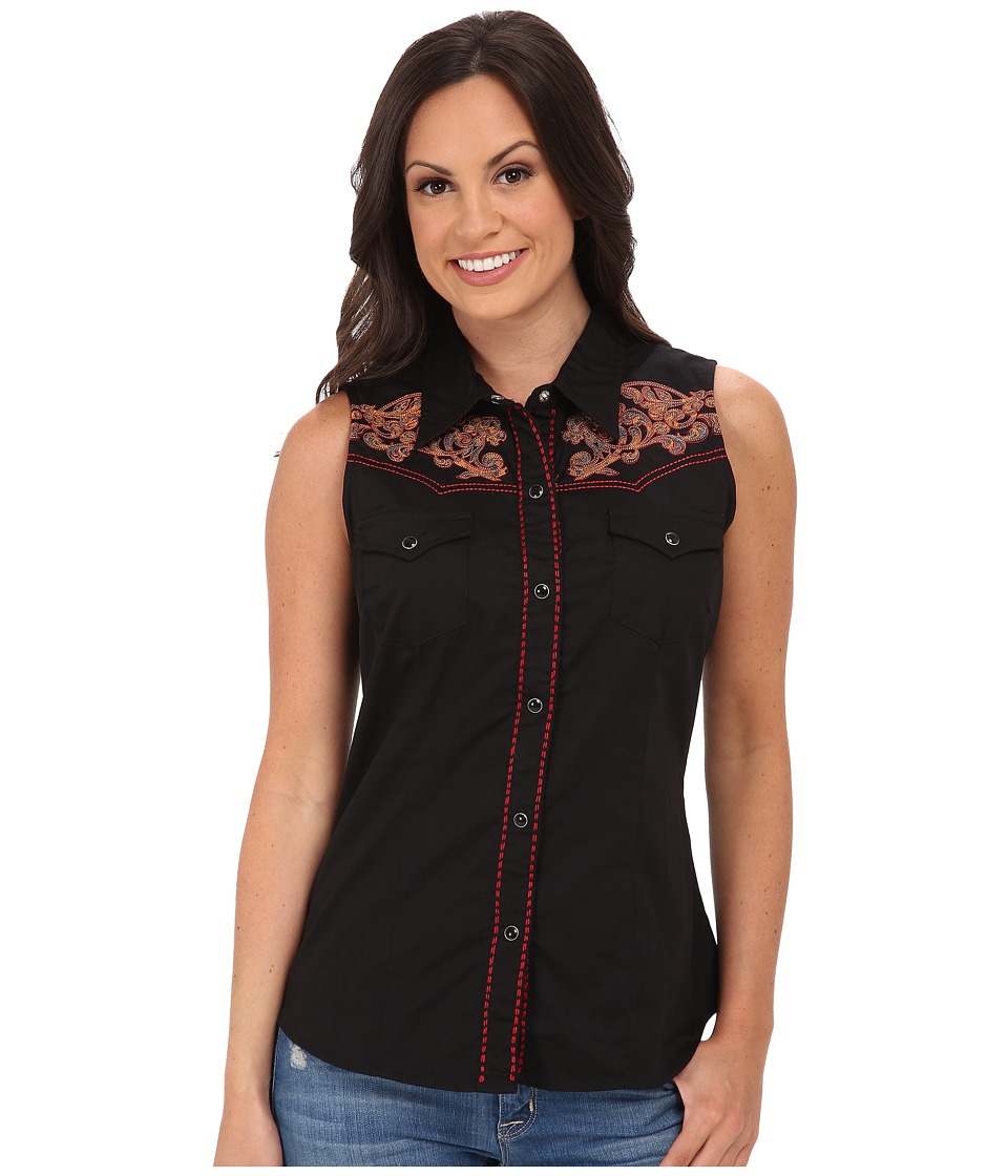 Roper - Cotton Twill w/ Stitch Tooling (Black 2) Women's Clothing