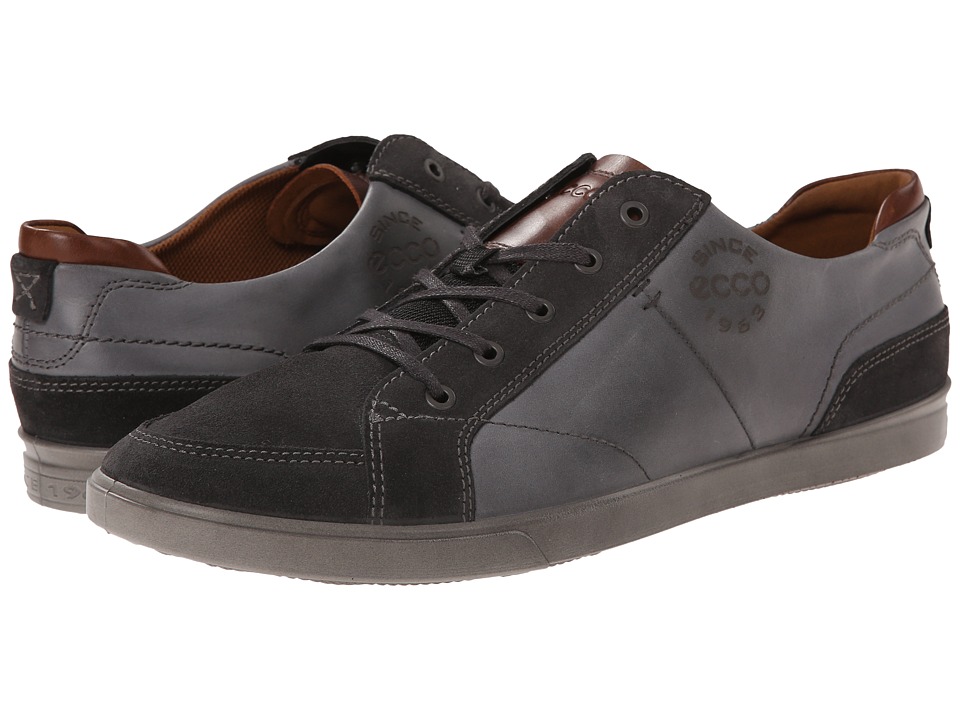 ECCO - Collin Vintage Sneaker (Moonless\/Titanium\/Cognac) Men's Shoes