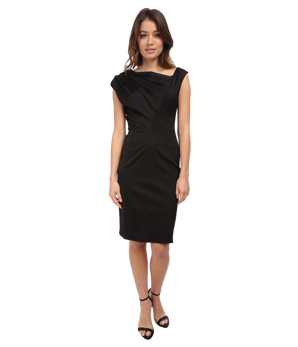Vera Wang Stretch Viscose Asymmetrical Dress (Black) Women