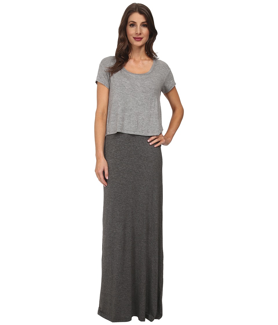 Splendid Maxi Double Layer Dress (Heather Grey) Women