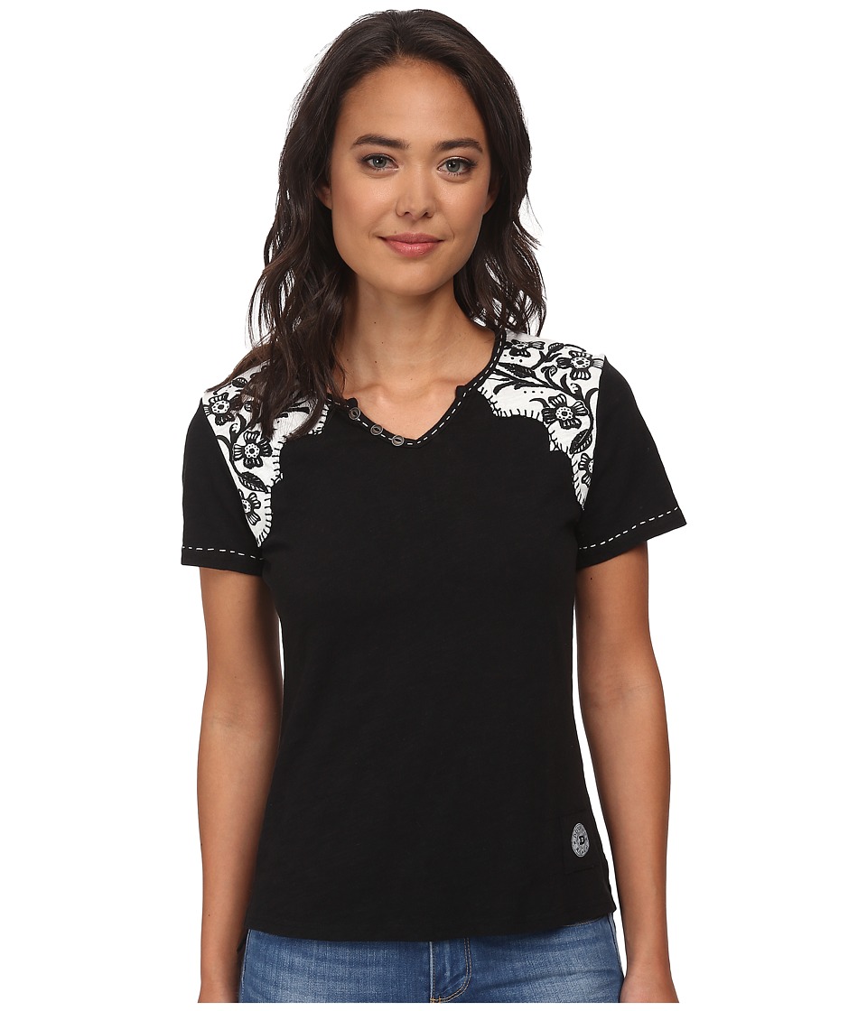 Double D Ranchwear - Tejas Longhorn Tee (Black) Women's T Shirt