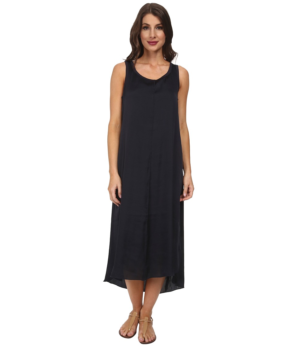 Splendid Jersey Woven Mix T Length Dress (Navy/Navy) Women