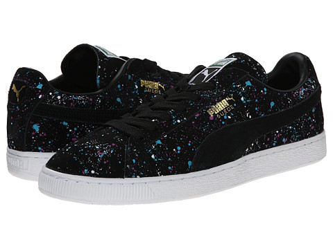 puma suede black splatter
