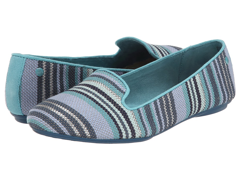 Hush Puppies Flossie Chaste (New Teal Stripe Woven) Women