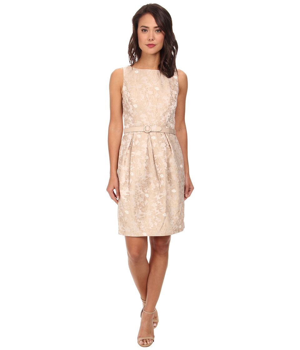 Eliza J Belted Tulip Dress (Champagne) Women